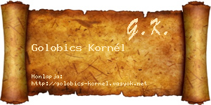 Golobics Kornél névjegykártya
