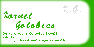 kornel golobics business card