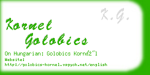 kornel golobics business card